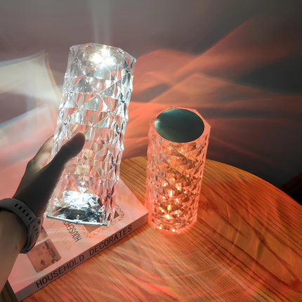 Table Lamp Touch Control, Rechargeable Lamp with Remote and 16 Color Mood Light, Crystal Bedside Lamp for Bedroom_06