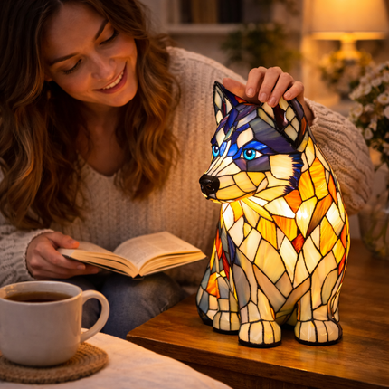 Colorful Dog Table Lamp | USB-Powered LED Night Light for Cozy Ambiance