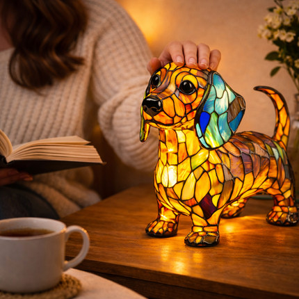 Colorful Dog Table Lamp | USB-Powered LED Night Light for Cozy Ambiance