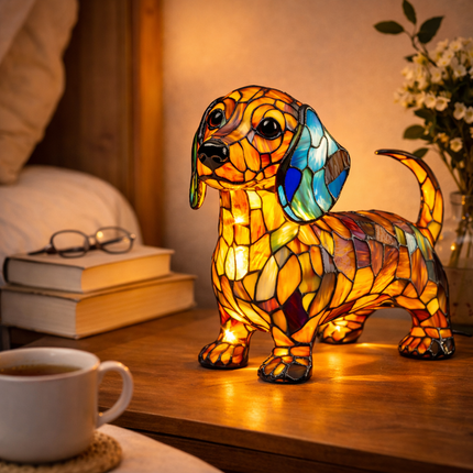 Colorful Dog Table Lamp | USB-Powered LED Night Light for Cozy Ambiance