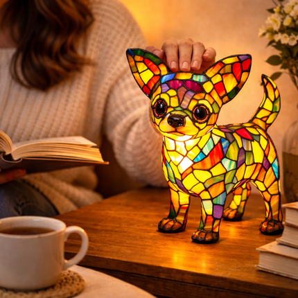 Colorful Dog Table Lamp | USB-Powered LED Night Light for Cozy Ambiance