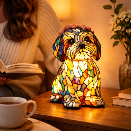 Colorful Dog Table Lamp | USB-Powered LED Night Light for Cozy Ambiance