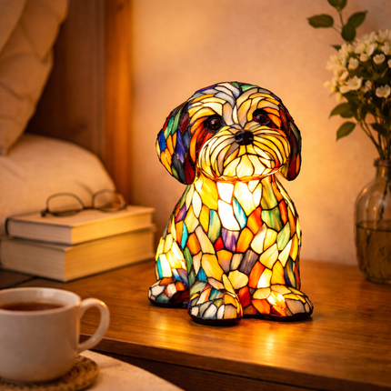 Colorful Dog Table Lamp | USB-Powered LED Night Light for Cozy Ambiance