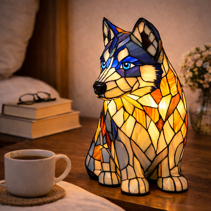 Colorful Dog Table Lamp | USB-Powered LED Night Light for Cozy Ambiance