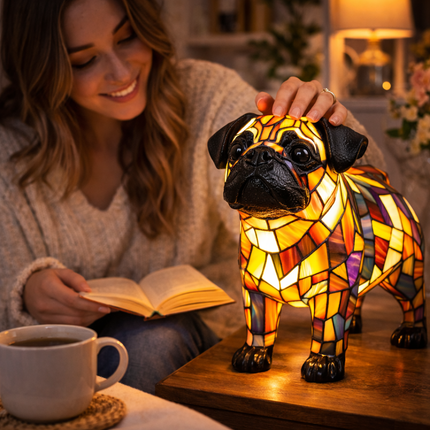 Colorful Dog Table Lamp | USB-Powered LED Night Light for Cozy Ambiance