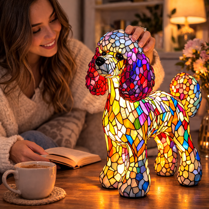 Colorful Dog Table Lamp | USB-Powered LED Night Light for Cozy Ambiance