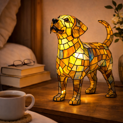Colorful Dog Table Lamp | USB-Powered LED Night Light for Cozy Ambiance