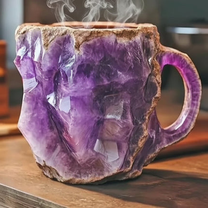Heat-Resistant Mineral Crystal Tea Mug with Unique Design | Stylish Coffee Mug for Daily Use and Gift Giving