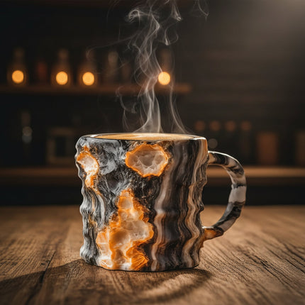 Heat-Resistant Mineral Crystal Tea Mug with Unique Design | Stylish Coffee Mug for Daily Use and Gift Giving