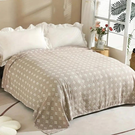 Cotton Throw Blanket with Geometric Pattern | Lightweight and Breathable Design for Ultimate Comfort