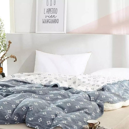 Cotton Throw Blanket with Geometric Pattern | Lightweight and Breathable Design for Ultimate Comfort