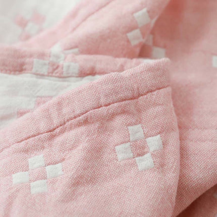 Cotton Throw Blanket with Geometric Pattern | Lightweight and Breathable Design for Ultimate Comfort