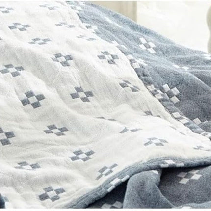 Cotton Throw Blanket with Geometric Pattern | Lightweight and Breathable Design for Ultimate Comfort