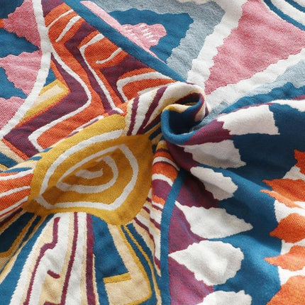 Cotton Throw Blanket with Soft Fluffy Texture | Lightweight All-Season Comfort for Sofa and Bedding