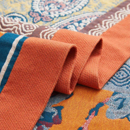 Cotton Throw Blanket with Soft Fluffy Texture | Lightweight All-Season Comfort for Sofa and Bedding