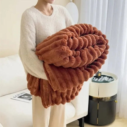 Cozy Plush Throw Blanket with Textured Design | Soft Oversized Blanket for Ultimate Comfort and Style