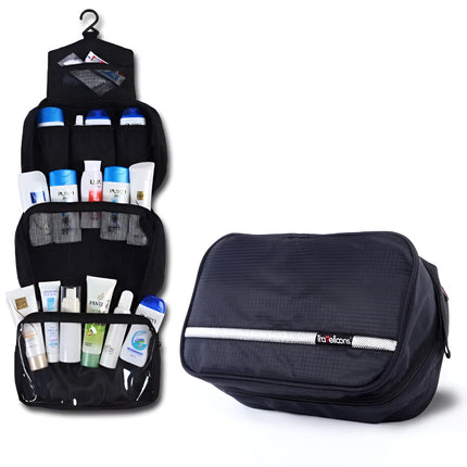 Hanging Toiletry Bag with Waterproof Design & Zip Pocket | Extra-Large Travel Organizer for Easy Access