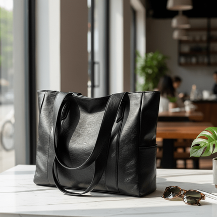 Tote Bag Shoulder Handbag with Zip Pockets | Spacious Everyday Carry for Work and Travel