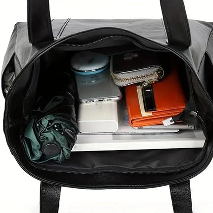 Tote Bag Shoulder Handbag with Zip Pockets | Spacious Everyday Carry for Work and Travel