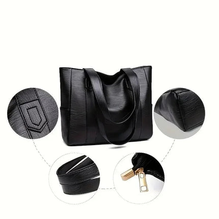 Tote Bag Shoulder Handbag with Zip Pockets | Spacious Everyday Carry for Work and Travel