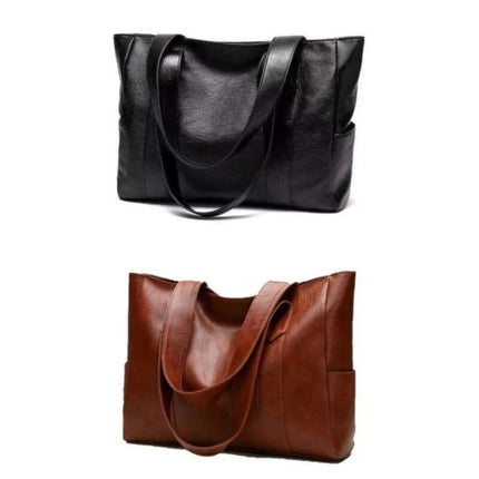 Tote Bag Shoulder Handbag with Zip Pockets | Spacious Everyday Carry for Work and Travel