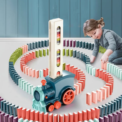 Domino Kids Train Toy Set with Automatic Domino Placement | Creative Building for Engaging Playtime