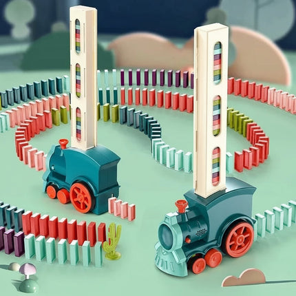 Domino Kids Train Toy Set with Automatic Domino Placement | Creative Building for Engaging Playtime