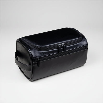 Leather Travel Toiletry Bag with Hanging Hook | Compact Organizer for Cosmetics and Grooming Essentials