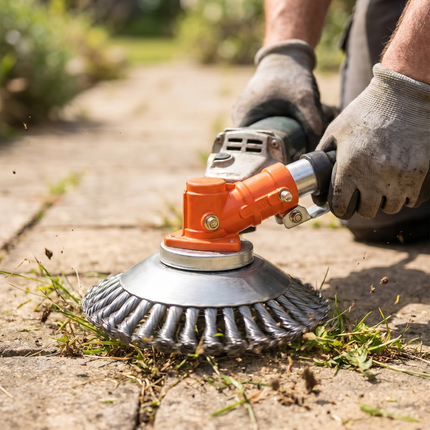 Heavy-Duty Trimmer Attachment with Durable Carbon Steel Design | Efficient Weed Removal for Lawn Care