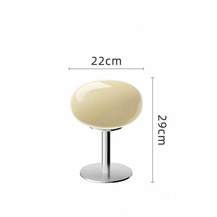 Handcrafted Italian Glass Table Lamp with Chrome Base | Soft Ambient Lighting for Bedroom and Living Room