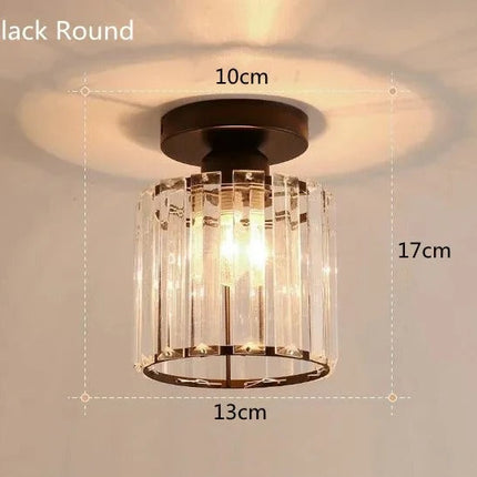 Crystal Ceiling Light with Elegant Design | Compact Fixture for Hallways and Foyers