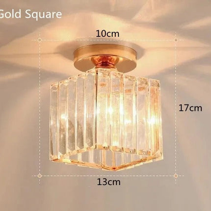 Crystal Ceiling Light with Elegant Design | Compact Fixture for Hallways and Foyers