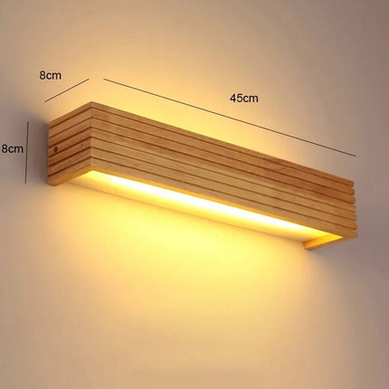 Modern Wooden LED Wall Lamp with Soft Lighting | Cozy Illumination for Bedrooms and Living Rooms
