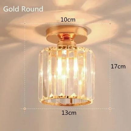 Crystal Ceiling Light with Elegant Design | Compact Fixture for Hallways and Foyers