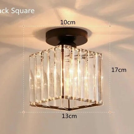 Crystal Ceiling Light with Elegant Design | Compact Fixture for Hallways and Foyers