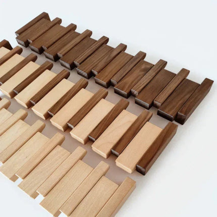 Wall-Mounted Wooden Coat Rack with Piano-Inspired Design | Space-Saving Hooks for Entryways and Bedrooms