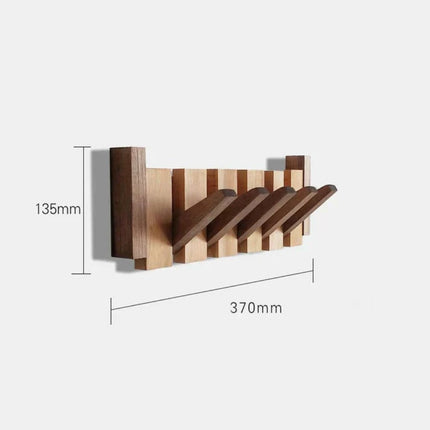 Wall-Mounted Wooden Coat Rack with Piano-Inspired Design | Space-Saving Hooks for Entryways and Bedrooms