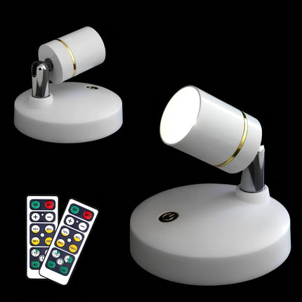 Battery Operated LED Wall Sconce with Adjustable Head | Remote Control Accent Lighting for Indoor Displays