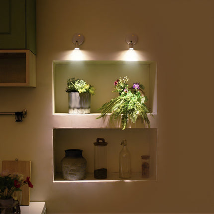 Battery Operated LED Wall Sconce with Adjustable Head | Remote Control Accent Lighting for Indoor Displays
