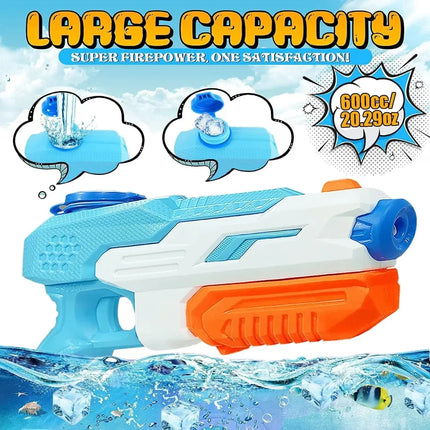 High-Pressure Water Gun for Kids with Long Range Spray | Ultimate Summer Outdoor Fun for Pool and Beach Play