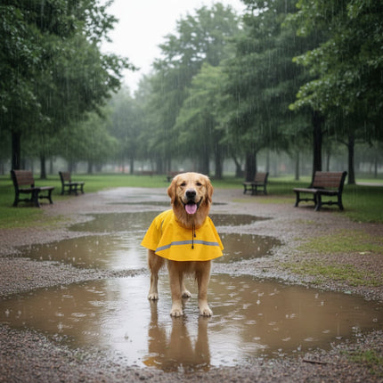 Waterproof Dog Raincoat with Adjustable Hood | Reflective Design for Safety During Rainy Walks