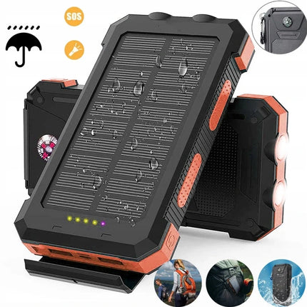 High-Capacity Solar Power Bank with Dual USB Ports | Portable Charger for Outdoor Adventures