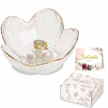 Flower-Shaped Jewelry Dish with Decorative Design | Compact Ring Holder Tray for Organized Storage