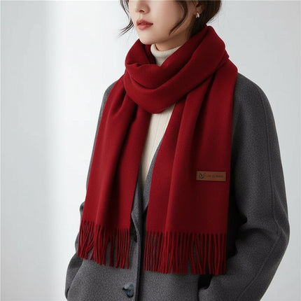 Cashmere Winter Scarf with Soft Texture & Classic Fringed Finish | Warm Layering Accessory for Cold Weather