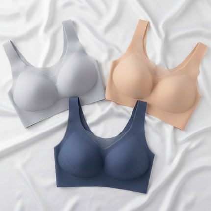Wireless Seamless Bra with Supportive Stretch-Fit | Comfortable Ice Silk Fabric for All-Day Wear