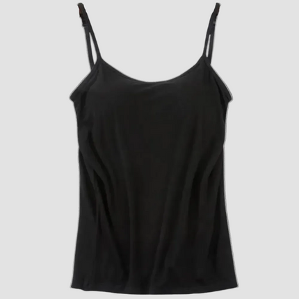 Women's Built-In Bra Camisole with Adjustable Straps | Comfortable Layering Undergarment for Everyday Wear