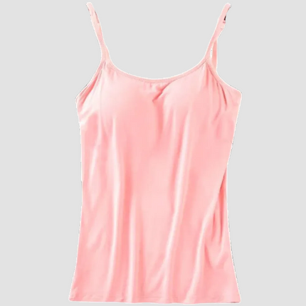 Women's Built-In Bra Camisole with Adjustable Straps | Comfortable Layering Undergarment for Everyday Wear