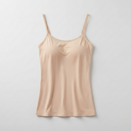 Women's Built-In Bra Camisole with Adjustable Straps | Comfortable Layering Undergarment for Everyday Wear