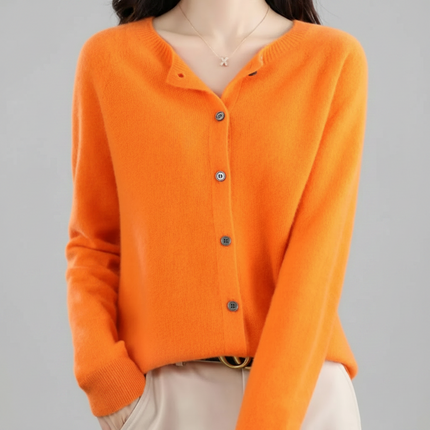 Women's Knitted Wool Cardigan with Button-Down Design | Cozy Layer for Everyday Style and Warmth
