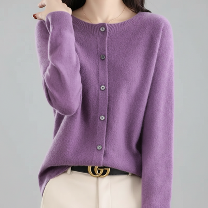Women's Knitted Wool Cardigan with Button-Down Design | Cozy Layer for Everyday Style and Warmth